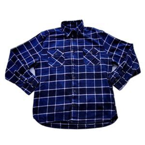 Jachs Men's Blue and White Flannel